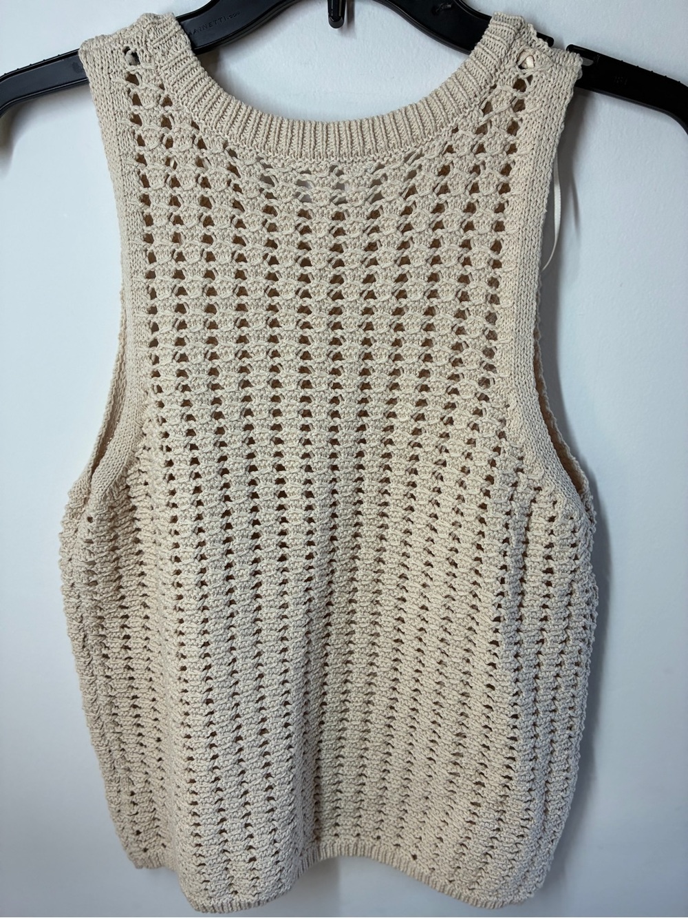 Time and Tru Open Knit Sleeveless Tank - Cream - Picture 4 of 5